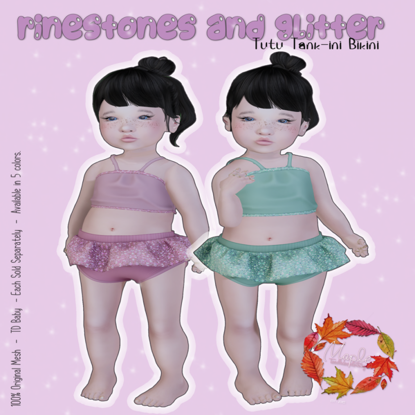 Rinestone and Glitter Tutu Tankini Bikini AD